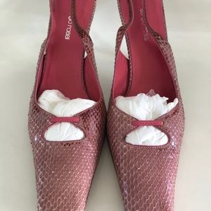 Vintage Sergio Rossi dyed snake - skin sling backs